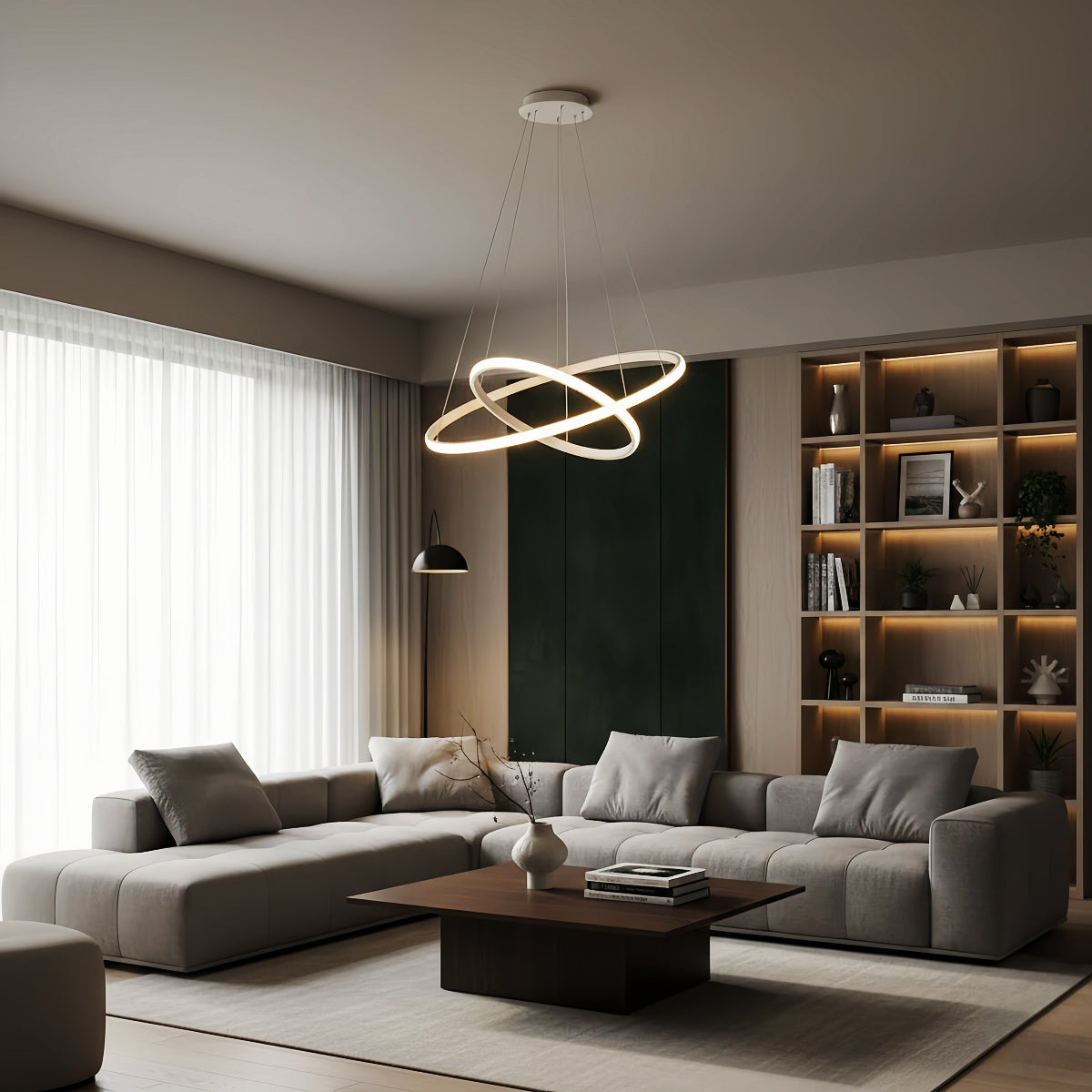 Velora Modern Metal Ring Pendant Light – Fixture for Living